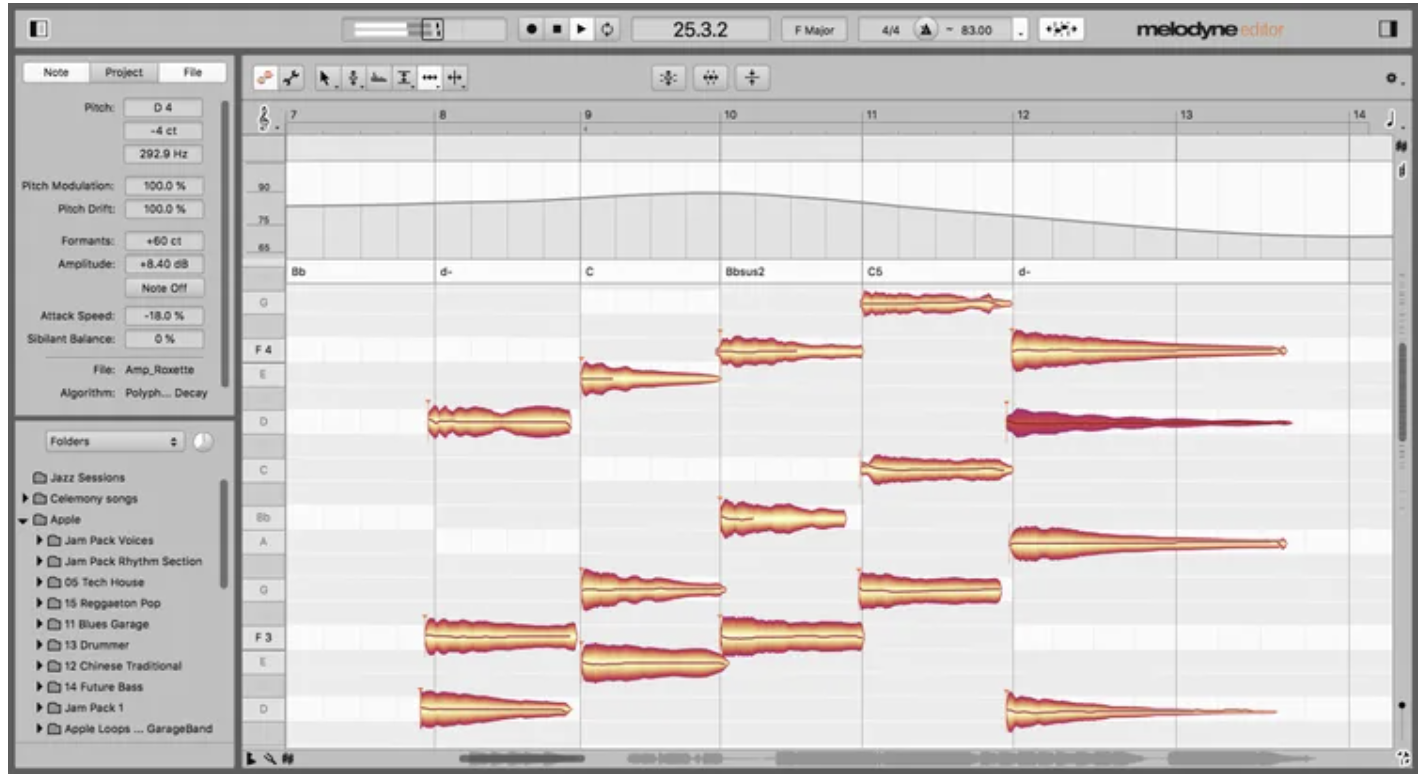 Celemony Melodyne editor